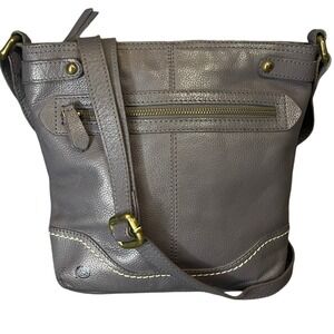 Born Leather Crossbody Bag Dusty Purple Pebbled Slouchy Boho Chic Made in India
